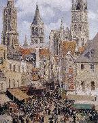 Camille Pissarro The streets of Rouen oil painting on canvas